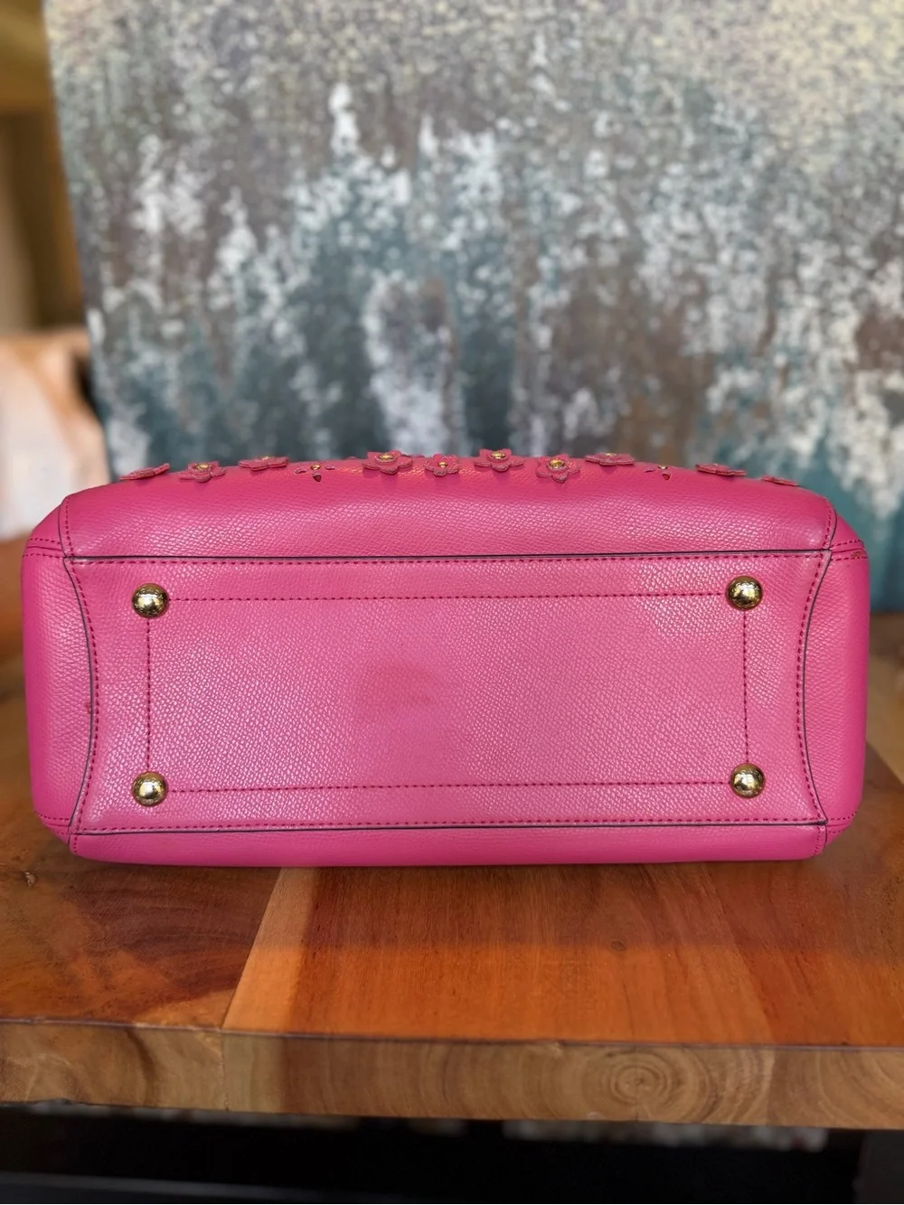 Coach Barbiecore HTF‎ Floral Appliqué Carryall Crossbody Dahlia Pink EUC